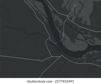 Vector city map of VNM Sa Dec in Vietnam with white roads isolated on a grey background.