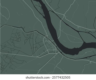 Vector city map of VNM Sa Dec in Vietnam with white roads isolated on a green background.