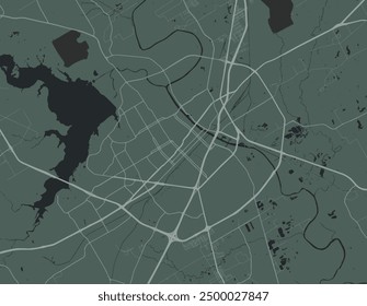 Vector city map of Waco Texas in the United Stated of America with white roads isolated on a green background.