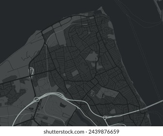 Vector city map of Wallasey in the United Kingdom with white roads isolated on a grey background.