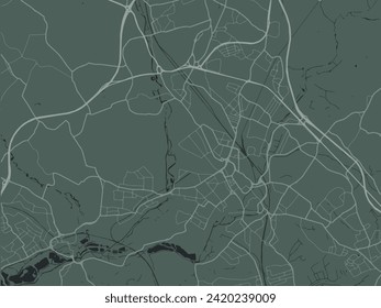 Vector city map of Watford in the United Kingdom with white roads isolated on a green background.