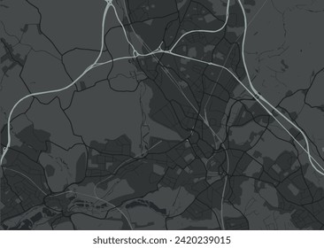 Vector city map of Watford in the United Kingdom with white roads isolated on grey background.