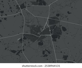 Mapa de cidade vetorial de Welkom na África do Sul com estradas brancas isoladas sobre um fundo cinza.