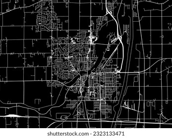 Vector city map of Welland Ontario in Canada with white roads isolated on a black background.