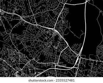 Vector city map of West Bromwich in the United Kingdom with white roads isolated on a black background.