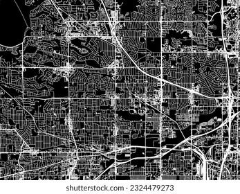 Vector city map of Westminster Colorado in the United States of America with white roads isolated on a black background.