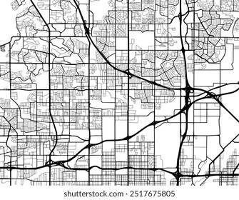 Mapa vetorial da cidade de Westminster Colorado, nos Estados Unidos da América, com estradas pretas isoladas sobre um fundo branco