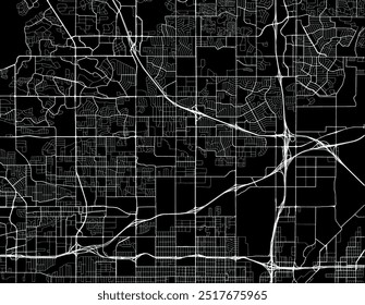 Vector city map of Westminster Colorado in the United States of America with white roads isolated on a black background.
