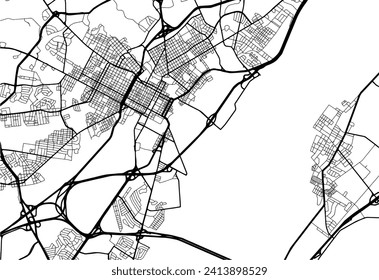 Vector city map of Wilmington Delaware in the United States of America with black roads isolated on a white background.