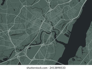 Mapa de la ciudad vectorial de Wilmington Delaware en los Estados Unidos de América con caminos blancos aislados en un fondo verde.