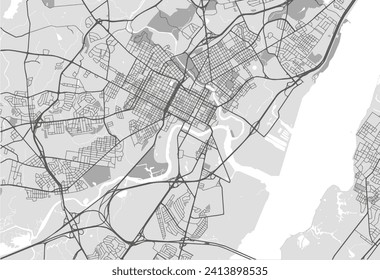 Mapa de la ciudad vectorial de Wilmington Delaware en los Estados Unidos de América con carreteras negras aisladas en un fondo gris.