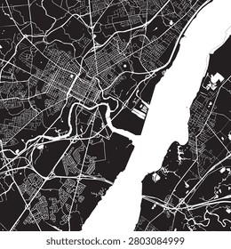 Vector city map of Wilmington Delaware in the United States of America  with white roads isolated on a black background.