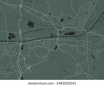 Vektorgrafik Stadtplan von Wolfsburg in Deutschland mit weißen Straßen isoliert auf einem grünen Hintergrund.