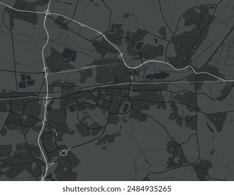 Vektorgrafik Stadtplan von Wolfsburg in Deutschland mit weißen Straßen isoliert auf einem grauen Hintergrund.