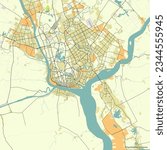 Vector city map of Yangon, Myanmar (Burma)