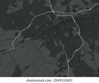 Mapa de la ciudad de Vector de York Pensilvania en los Estados Unidos de América con carreteras blancas aisladas sobre un fondo gris.