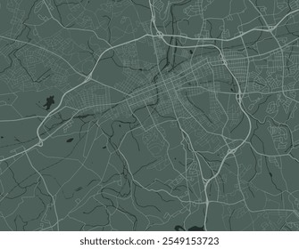 Mapa de la ciudad de Vector de York Pensilvania en los Estados Unidos de América con carreteras blancas aisladas sobre un fondo verde