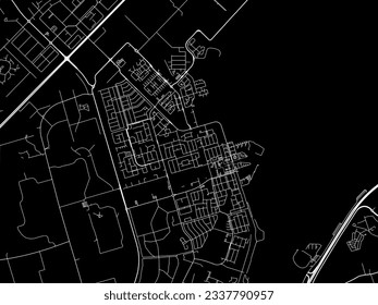 Vector city map of Zeewolde in the Netherlands with white roads isolated on a black background.