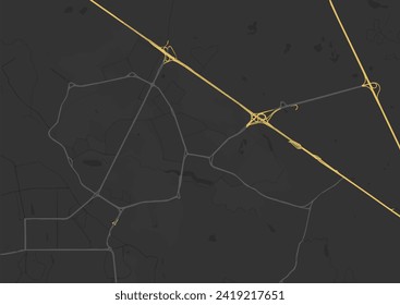Vector city map of Zelenograd in the Russian Federation with yellow roads isolated on a brown background.