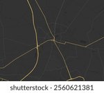 Vector city map of Zgierz in Poland with yellow roads isolated on a brown background.