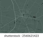 Vector city map of Zgierz in Poland with white roads isolated on a green background.