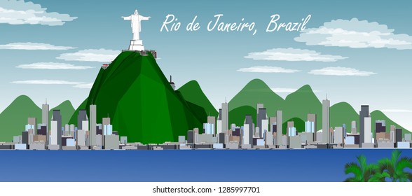Vector City of Rio de Janeiro, Brazil
