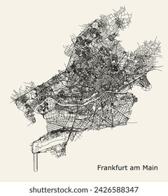 Vector city road map of Frankfurt, Germany