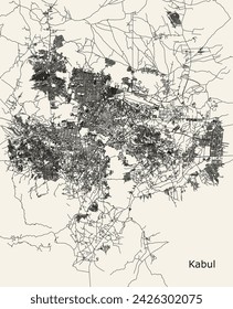 Vector city road map of Kabul Afghanistan