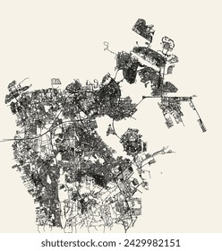 Vector city road map of Manama Bahrain