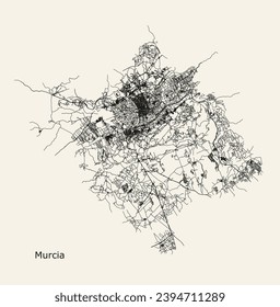 Stadtplan von Murcia, Spanien