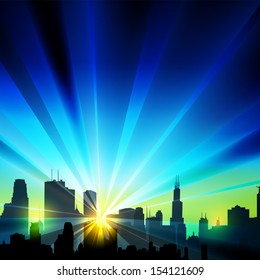 Vector city silhouette