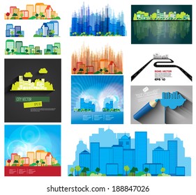 Silhouette de ciudad vectorial