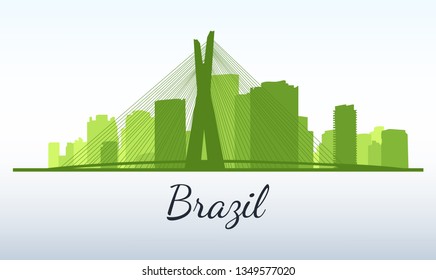 Vector city silhouette. Brazil