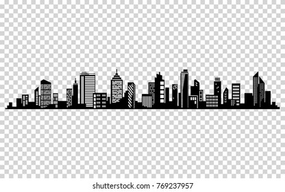 Silueta de ciudad vectorial. Diseño vectorial Cityscape. Arquitectura Skyline