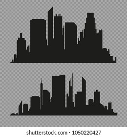 Vector city silhouette in a flat style. Modern urban landscape.vector illustration