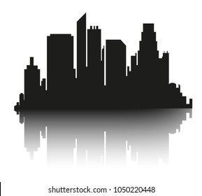 Vector city silhouette in a flat style. Modern urban landscape.vector illustration
