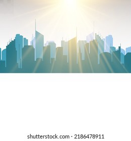 Vector city silhouette in a flat style. Modern urban landscape.vector illustration	