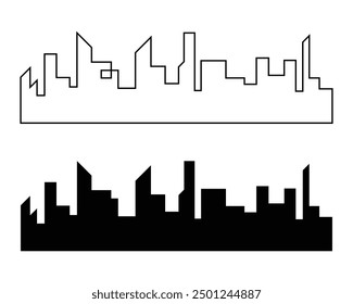 Vector city silhouette in a flat style. Modern urban landscape .vector illustration in eps 10.