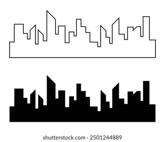 Vector city silhouette in a flat style. Modern urban landscape .vector illustration in eps 10.