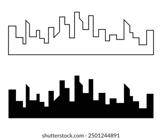 Vector city silhouette in a flat style. Modern urban landscape .vector illustration in eps 10.