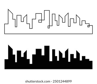 Vector city silhouette in a flat style. Modern urban landscape .vector illustration in eps 10.