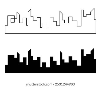 Vector city silhouette in a flat style. Modern urban landscape .vector illustration in eps 10.