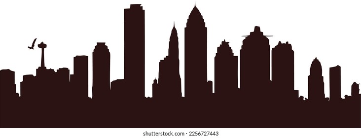 Vector city silhouette Vector illustration