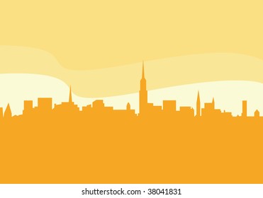 Vector city silhouette. New York city silhouette. Vector Illustration.