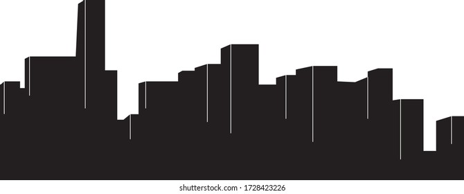 Vector city silhouette with skyscrapers