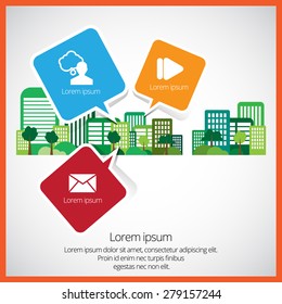 Vector del perfil de la ciudad