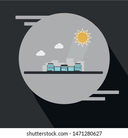 vector city skyline flat modern style illustration. vector office building icon set collection