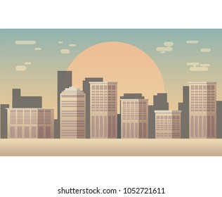 Vector city skyline silhouette