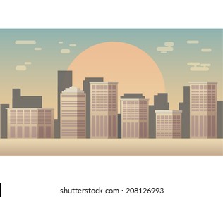 Vector city skyline silhouette