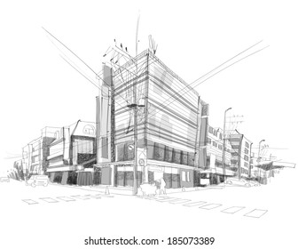 Vector City Street Sketching